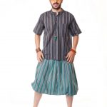 پیراهن سنتی آستین کوتاه نقره آبی - Steel Blue Kurta Shirt