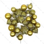 پکیج مربعی آویز کریسمس طلایی اکلیلی