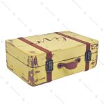 چمدان چوبی دکوری سایز کوچک کرم طرح آنتیک