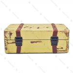 چمدان چوبی دکوری سایز کوچک کرم طرح آنتیک