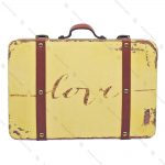 چمدان چوبی دکوری سایز کوچک کرم طرح آنتیک