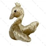 عروسک قو مخملی طلایی تاج دار