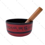کاسه تبتی قرمز طرح گانش سایز یک