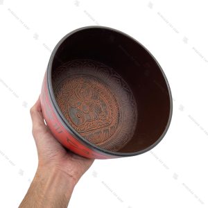 کاسه تبتی قرمز طرح گانش سایز پنج