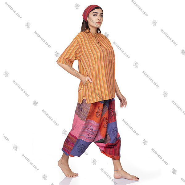 پیراهن سنتی هیپی استایل نارنجی – Orange Kurta